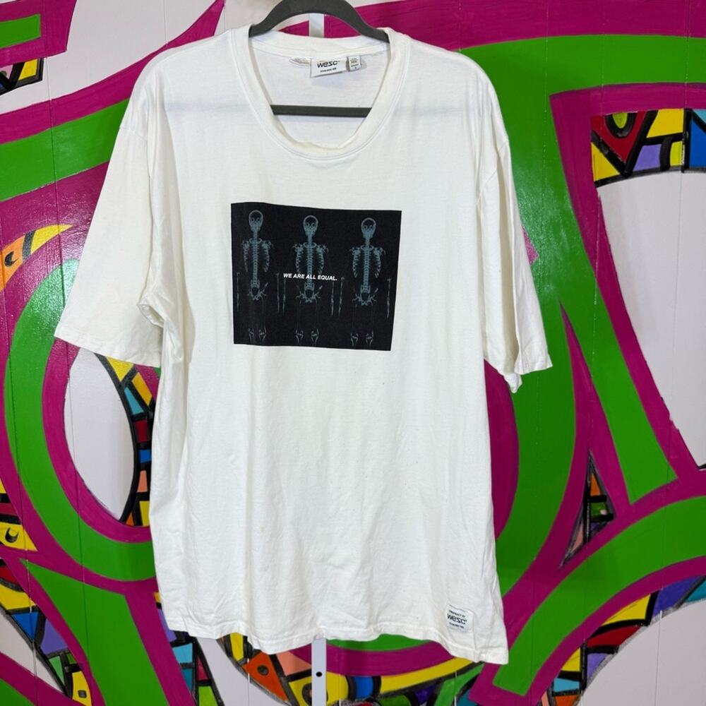 Wesc White Short Sleeve Tee with Graphic Print. Size XXL. Good used condition!
